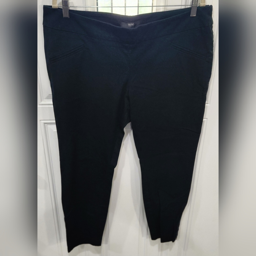 Mossimo black pointe cropped pants zipper ankles women's size 16